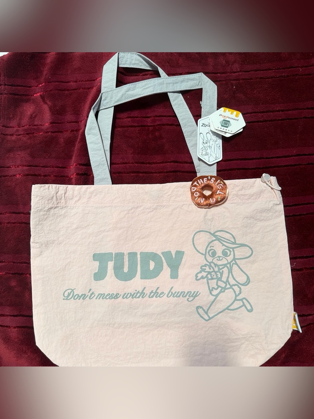 Judy Hopps Pink Tote Bag With Donut Detail